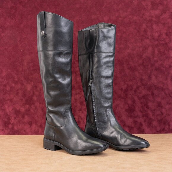 Sam Edelman Wmn Drina Black Leather Fashion Equestrian Riding Knee Boots sz 6.5M - Picture 1 of 10